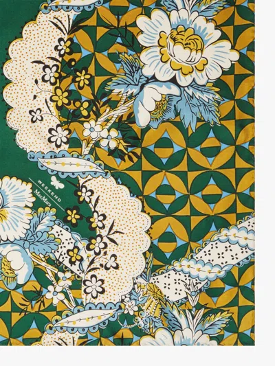 Max Mara Printed Silk Maxi Pocket Square In Green
