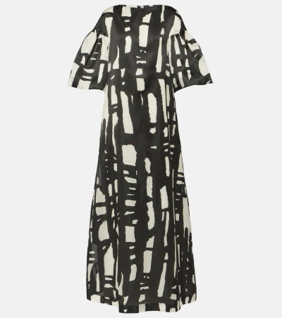 Max Mara Printed Silk Organza Gown In Multicoloured