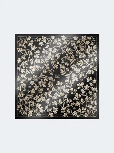 Max Mara Printed Silk Oversized Scarf In Black
