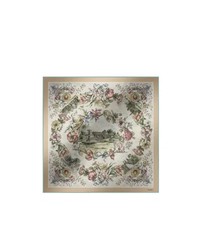 Max Mara Printed Silk Oversized Scarf In Brown