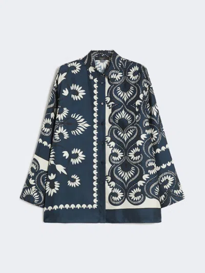 Max Mara Printed Silk Patchwork Shirt In Multi