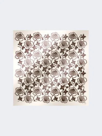 Max Mara Printed Silk Pocket Square In Neutral