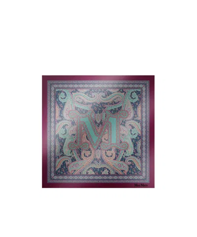 Max Mara Printed Silk Pocket Square In Blue