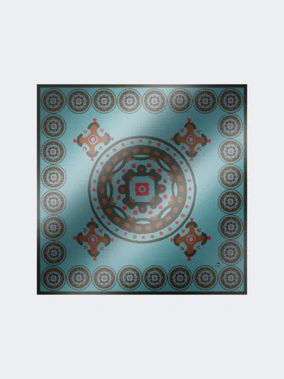 Max Mara Printed Silk Pocket Square In Blue