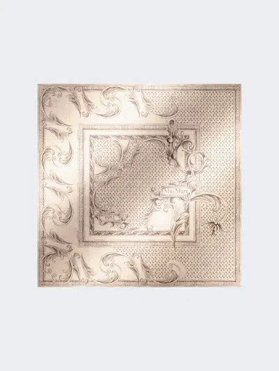 Max Mara Printed Silk Pocket Square In White