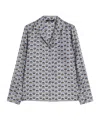 Max Mara Printed Silk Pyjama Shirt In Blue