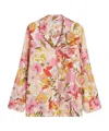 Max Mara Alan Floral Silk Twill Button-up Shirt In Pink