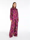 Max Mara Printed Silk Pyjama-style Shirt In Wisteria