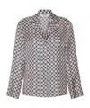 Max Mara Printed Silk Pyjama-style Shirt In Blue