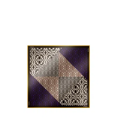 Max Mara Printed Silk Scarf In Black