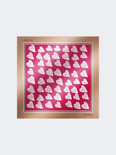 Max Mara Printed Silk Scarf In Brown
