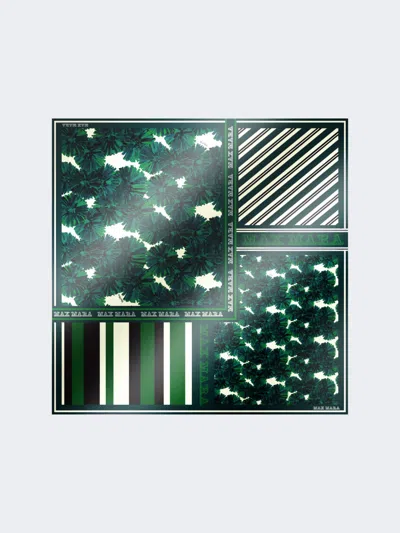 Max Mara Printed Silk Scarf In Green
