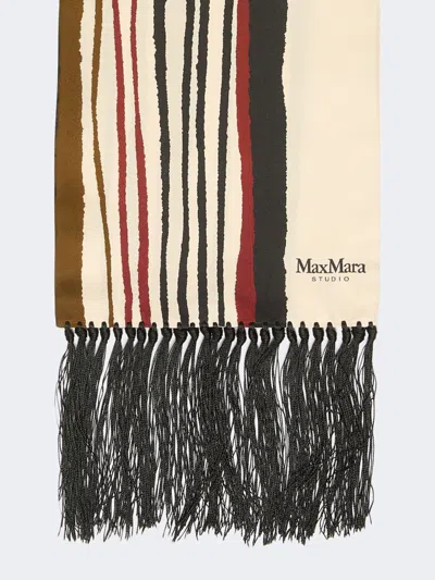 Max Mara Printed Silk Scarf In Multi