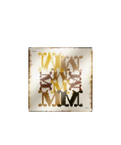 Max Mara Printed Silk Scarf In Nude