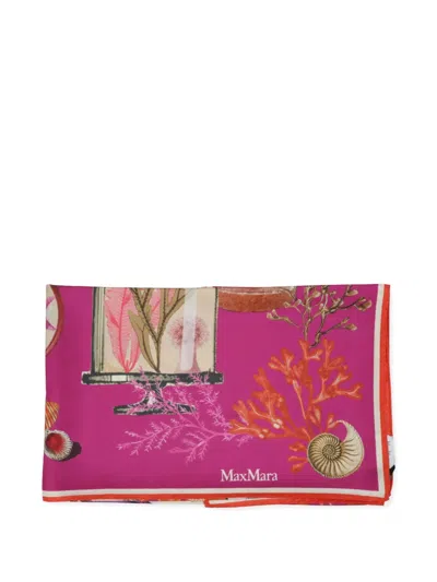 Max Mara Printed Silk Scarf In Pink