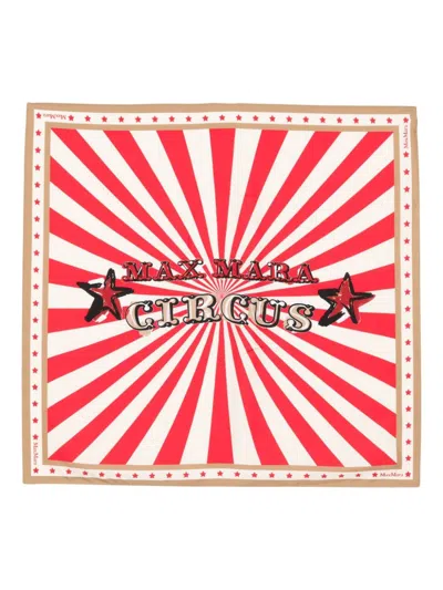 Max Mara Printed Silk Scarf In Red