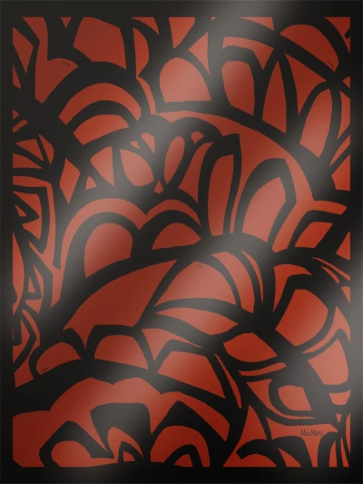 Max Mara Printed Silk Scarf In Bronze