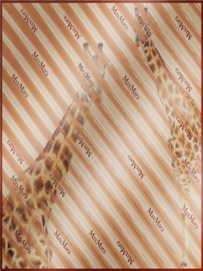 Max Mara Printed Silk Scarf In Rust