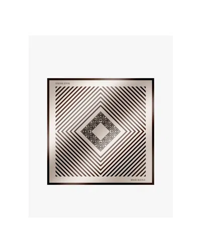Max Mara Printed Silk Scarf In White