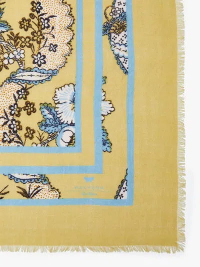 Max Mara Printed Silk Shawl In Yellow