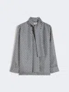 Max Mara Smmvittoria Silk Sash Blouse In Blue