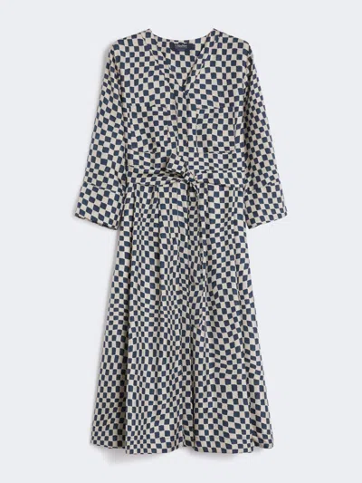 Max Mara Printed Silk Shirt Dress In Green