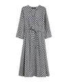 Max Mara Printed Silk Shirt Dress In Gray