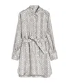 Max Mara Printed Silk Shirt Dress In Gray