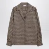 Max Mara Printed Silk Shirt In Mud Colour In Brown