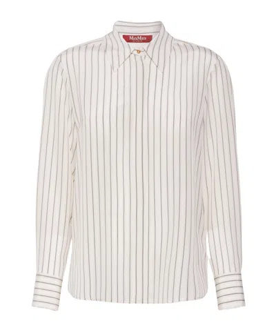 Max Mara Printed Silk Shirt - Natural In Brown