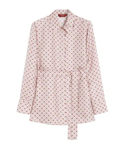 Max Mara Printed Silk Shirt In Pink