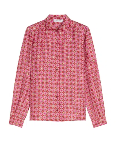 Max Mara Printed Silk Shirt In Pink
