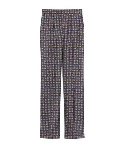 Max Mara Printed Silk Straight-leg Trousers
