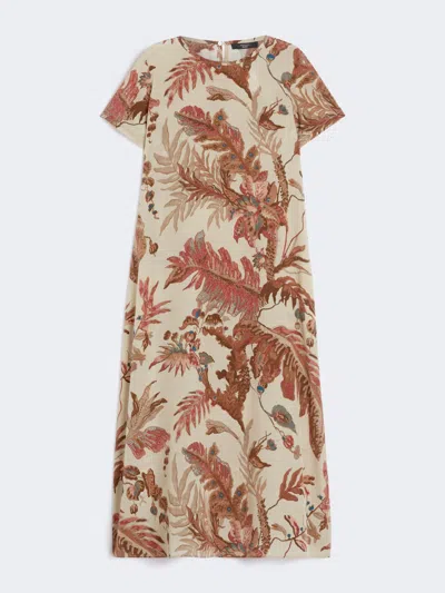 Max Mara Printed Silk T-shirt Dress In Multi