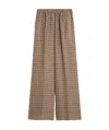 Max Mara Vischio Printed Silk Satin Wide-leg Pants In Brown