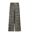 Max Mara Printed Silk Trousers In Black