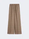Max Mara Silk Twill Printed Wide-leg Trousers In Brown