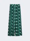 Max Mara Printed Silk Trousers In Green