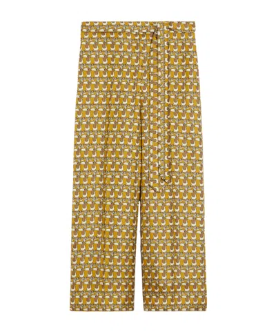 Max Mara Printed Silk Trousers In Multi