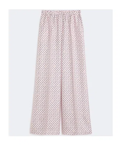 Max Mara Printed Silk Trousers In Pink