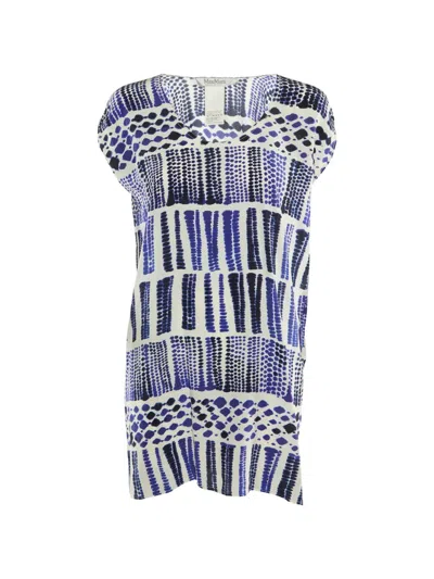 Pre-owned Max Mara Printed Silk Tunic In White