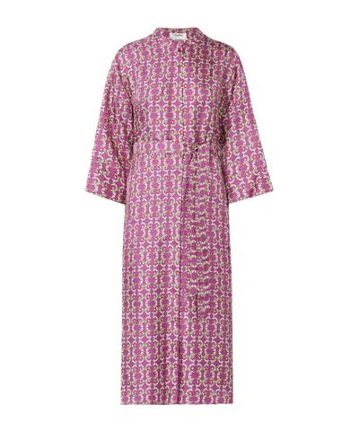 Max Mara Printed Silk Twill Caftan In Multi