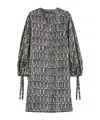 Max Mara Relaxed Midi Dress With Geometric Pattern And Button-down Front In Black
