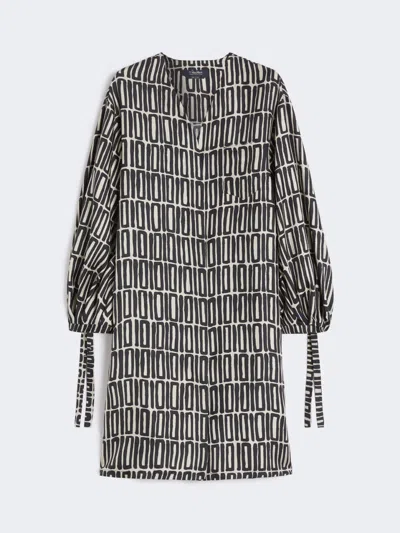 MAX MARA PRINTED SILK TWILL DRESS