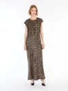 Max Mara Printed Silk Twill Dress In Camel
