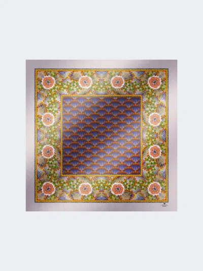 Max Mara Printed Silk Twill Foulard In Gold