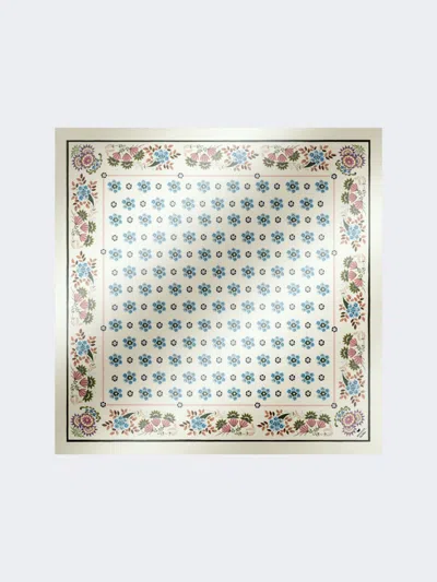 Max Mara Printed Silk Twill Foulard In Neutral
