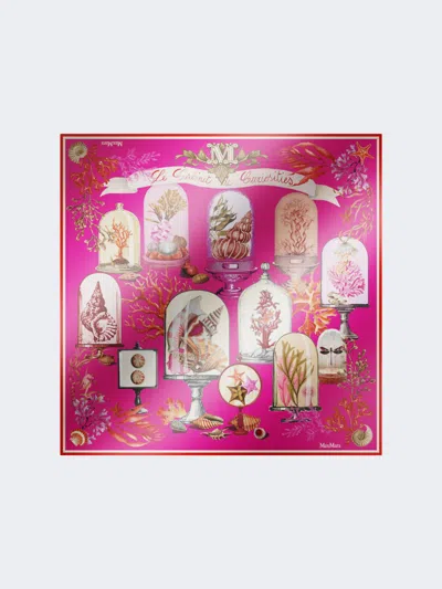 Max Mara Printed Silk Twill Oversized Scarf In Pink
