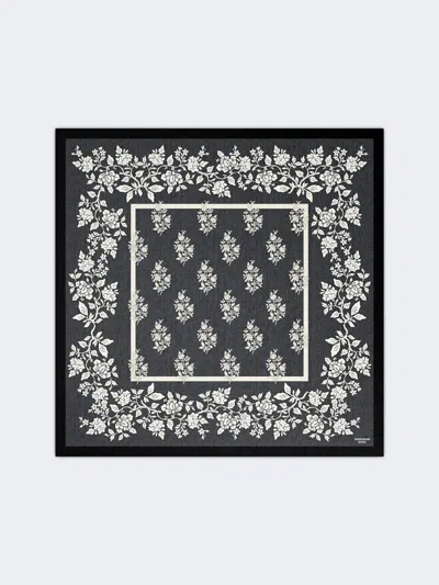 Max Mara Printed Silk Twill Scarf In Blue