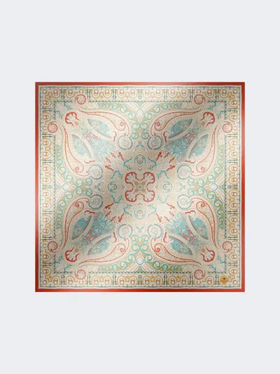 Max Mara Printed Silk Twill Scarf In Brown